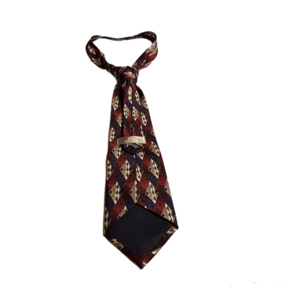 Stafford Exec Tie Woven USA Import Silk Tipped Bar & Slip String Red Blue 54" 4” - Picture 3 of 14